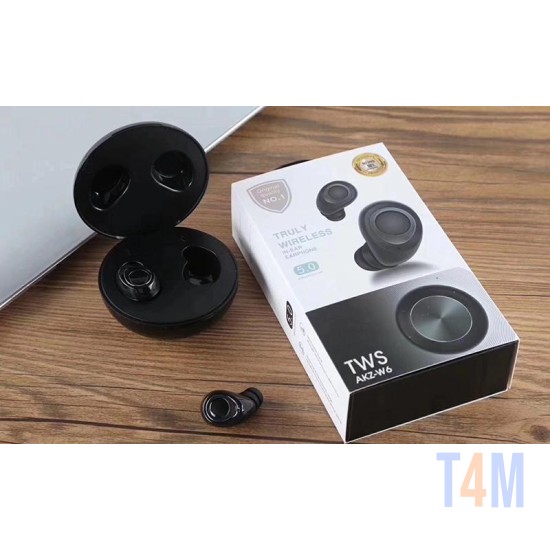 AKZ-W6 TWS WIRELESS EARBUD DOUBLE EAR BLUETOOTH WIRELESS BLACK