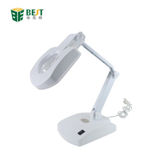 BEST 8611BL MAGNIFYING LAMP LED WITH CLAMP 8X READING MAG LIGHT LAMP PHONE MAGNIFIER FOLDING