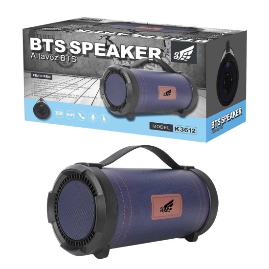 SPEAKER BTS K3612 BLUETOOTH/FM/AUDIO/USB BLUE