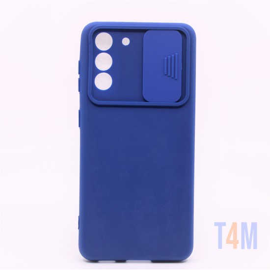 FUNDA DE SILICONA CON PROTECCIÓN PARA CÁMARA POR SAMSUNG GALAXY S21 PLUS AZUL OSCURO