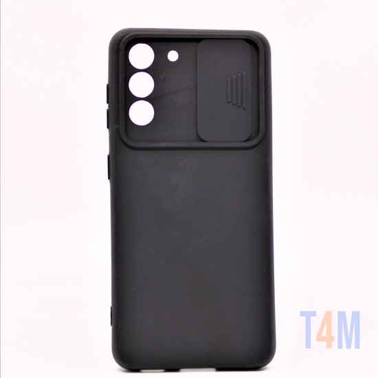 CAPA DE SILICONE COM PROTEÇÃO DE CÂMERA PARA SAMSUNG GALAXY S21 PLUS PRETO