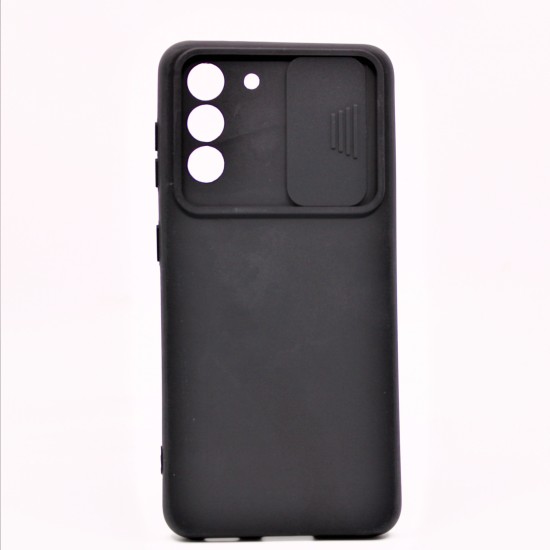 SILICONE COVER WITH CAMERA SHIELD FOR SAMSUNG GALAXY S21 PLUS BLACK