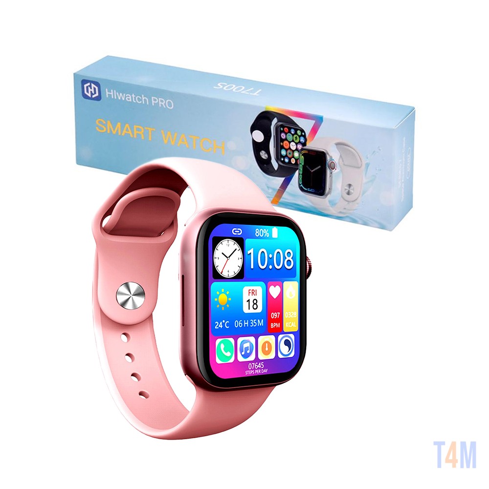 Smartwatch Hiwatch Pro T700s Series 7 Bluetooth Call Body Fit Monitor de Frequência  Cardíaca Rastreador Rosa