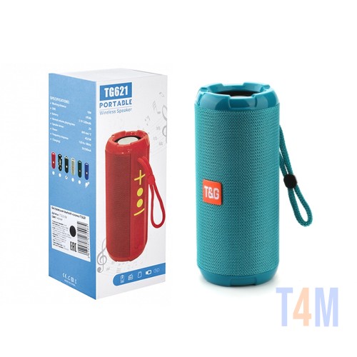 Coluna Bluetooth Portátil T&G TG-602 TF/USB/FM/Handsfree/AUX/Lanterna  Vermelho