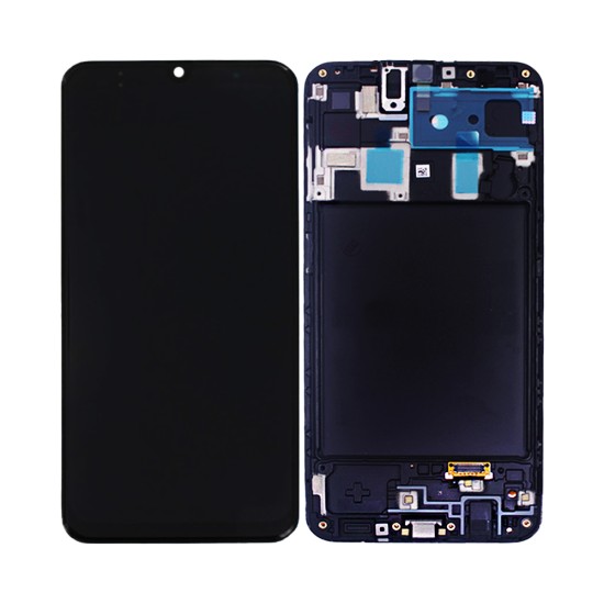 Touch+Display+Frame Samsung Galaxy A20 2019/A205/M10S 2019/M107 Service Pack Preto