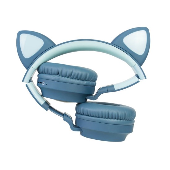  CAT EAR SHAPE WIRELESS HEADPHONE XY-207 WITH NOISE CANCELING FUNCTION BLUE