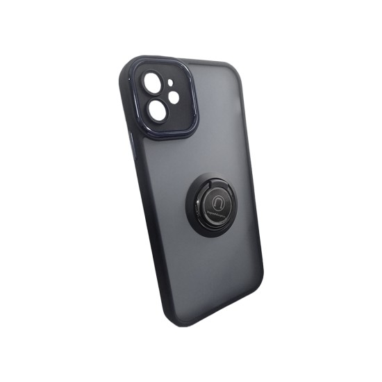 Case with Support Ring for Apple iPhone 11 Smoked Black