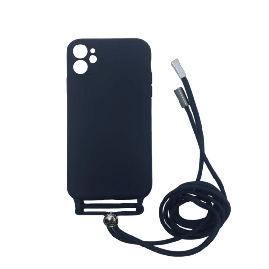 Silicone Case with String for Apple iPhone 11 Black