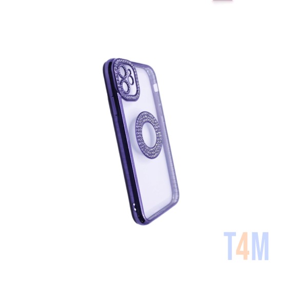 Soft Silicone Case with Diamond Design for Apple iPhone 12 Purple