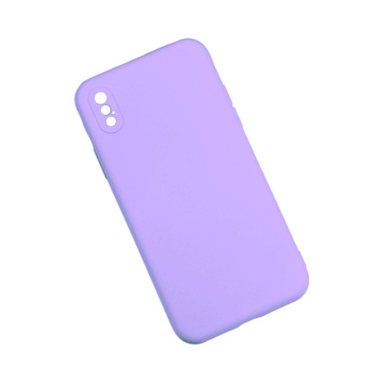 Silicone Case with Camera Shield for Apple iPhone Xs Purple