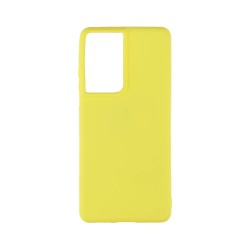 Capa de Silicone Macio para Samsung Galaxy S21 Ultra Amarelo