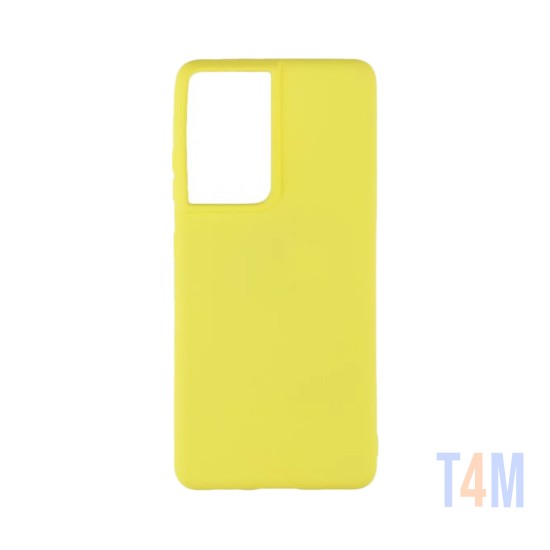 Funda de Silicona Suave para Samsung Galaxy S21 Ultra Amarillo