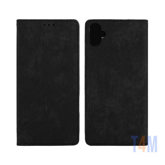 Leather Flip Cover with Internal Pocket For Samsung Galaxy A05 Black