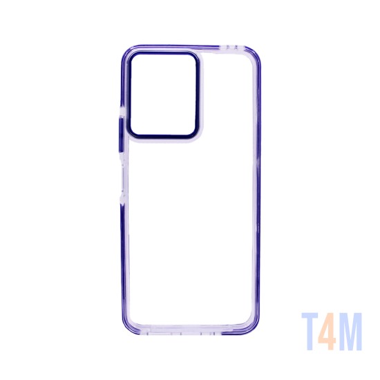 Capa de Silicone Dura Transparente para Xiaomi Redmi 13C/Poco C65 Roxo