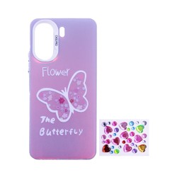 Capa Duro Designer com Pedras Adesivas separadas para Xiaomi Redmi 13C/Poco C65 Branco Capa Duro Designer com Pedras Adesivas separadas para Xiaomi Redmi 13C/Poco C65 Branco