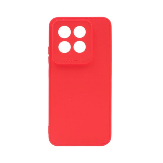 Soft Silicone Case with Camera Shield for Xiaomi 14 Pro Red