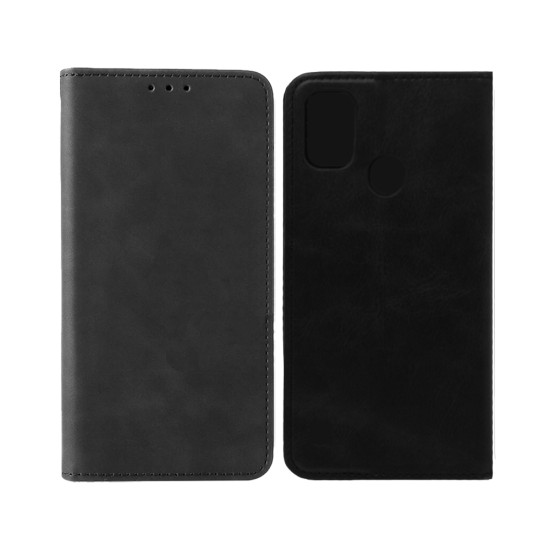 Leather Flip Cover with Internal Pocket for ZTE Blade A51 2021 Black