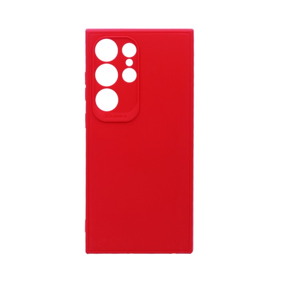 Soft Silicone Case with Camera Shield for Samsung Galaxy S24 Ultra Red