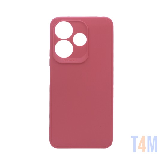 Capa de Silicone Macio com Moldura de Câmera para Xiaomi Redmi 13 4G Rosa