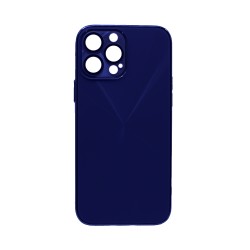 Capa Duro Designer Com Proteção De Câmera para Apple iPhone 13 Pro Max Azul Escuro