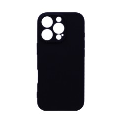 Soft Silicone Case with Camera Shield for Apple iPhone 16 Pro Black