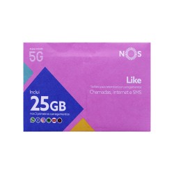 Tarjeta SIM Prepago NOS Like 25GB para Aplicaciones de Internet, Llamadas y SMS durante 1 Mes Tarjeta SIM Prepago NOS Like 25GB para Aplicaciones de Internet, Llamadas y SMS durante 1 Mes