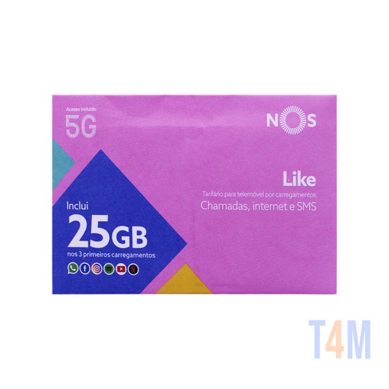 NOS Like 25GB Prepaid SIM Card for Internet Apps, Calls and SMS for 1 Month