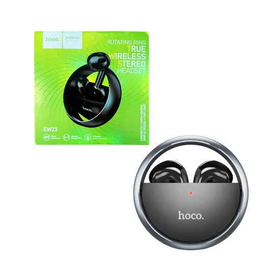 Hoco True Wireless Earbuds EW23 Canzone with Rotating Ring Metal Gray