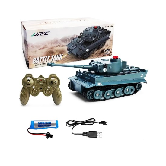 Tanque de Batalha JJRC Q85 com Controle Remoto e Rastreador de Efeitos Sonoros Tanque para Crianças Cinza