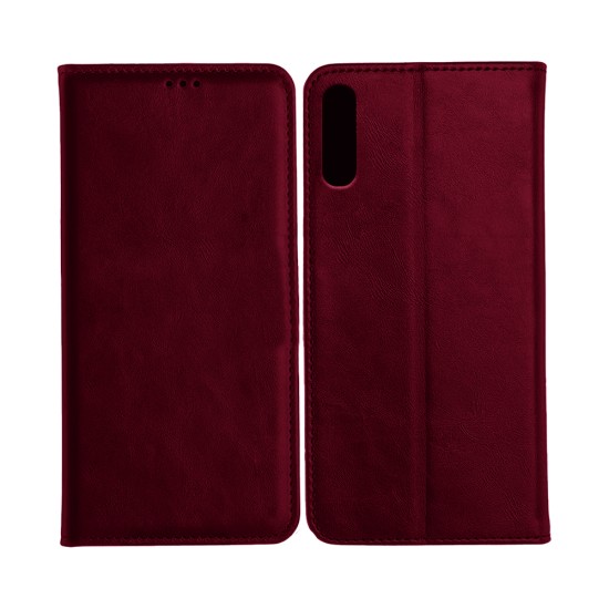 Leather Flip Cover with Internal Pocket For Samsung Galaxy A50 5G Red