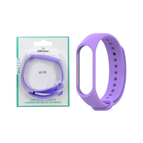 Bracelete de Silicone para Smartwatch Xiaomi Mi Band M3/M4/M5/M6/M7 Roxo