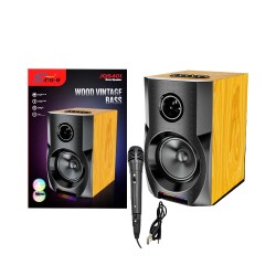 Coluna Sem Fio Portátil Sing-e JQS401 com Microfone Marrom Coluna Sem Fio Portátil Sing-e JQS401 com Microfone Marrom