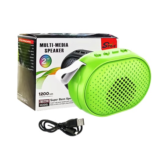 Coluna Sem Fio Mini Portátil Sing-e ZQS2201 Verde