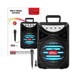 Coluna Sem Fio Portátil Sing-e ZQS1480 com Microfone Preto Coluna Sem Fio Portátil Sing-e ZQS1480 com Microfone Preto