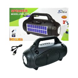 Coluna Sem Fio Portátil com carregamento solar Sing-e ZQST311 com lanterna Preto Coluna Sem Fio Portátil com carregamento solar Sing-e ZQST311 com lanterna Preto