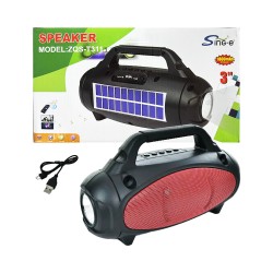 Coluna Sem Fio Portátil com carregamento solar Sing-e ZQST311 com lanterna Vermelho Coluna Sem Fio Portátil com carregamento solar Sing-e ZQST311 com lanterna Vermelho