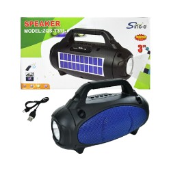 Coluna Sem Fio Portátil com carregamento solar Sing-e ZQST311 com lanterna Azul Coluna Sem Fio Portátil com carregamento solar Sing-e ZQST311 com lanterna Azul