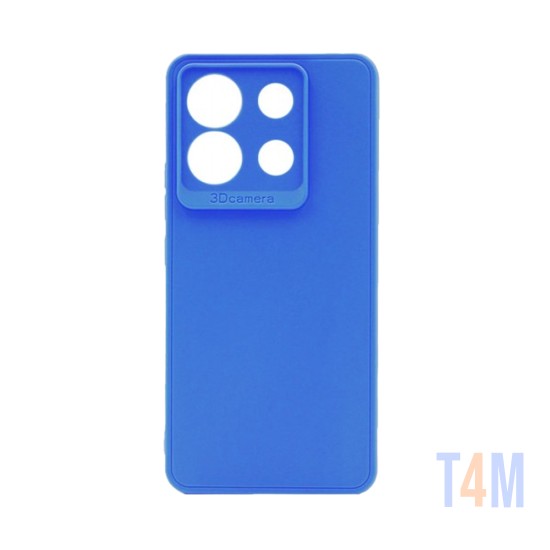 Capa de Silicone Macio com Moldura de Câmera para Xiaomi Redmi Note 13 5G Azul Escuro