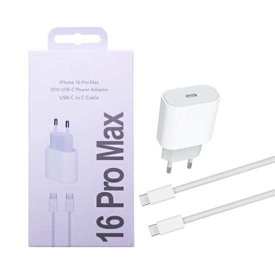 Carregador Apple MHJE3ZM/A Porta Tipo-C PD 35W com cabo Tipo-C para Tipo-C 1m Branco