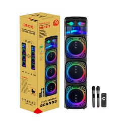 Portable Wireless Speaker DR-1213 with Dual Mic Black Portable Wireless Speaker DR-1213 with Dual Mic Black