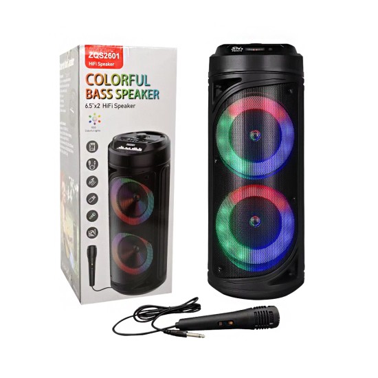 Coluna Sem Fio Portátil Sing-e ZQS2601 com Microfone Preto