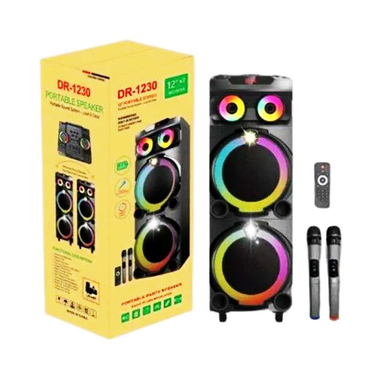 Portable Wireless Speaker DR-1230 with Dual Mic Black