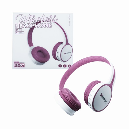 Wireless Headphones KE-07 Pink