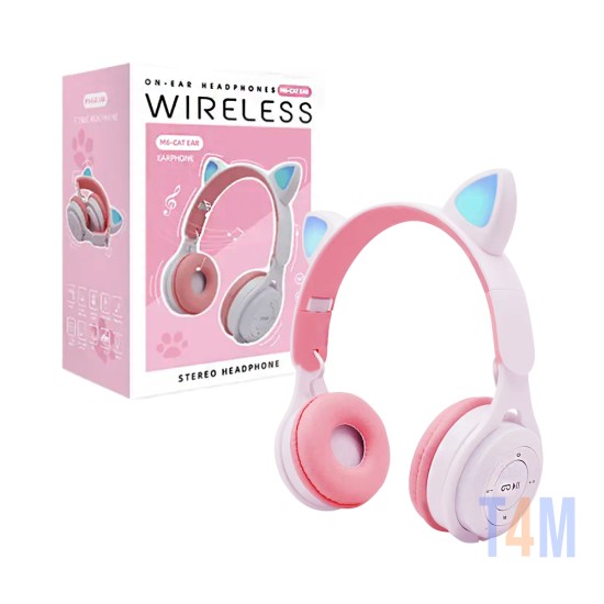 Wireless Headphones M6 Cat Ear White