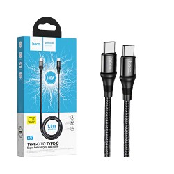 Hoco Cable X50 Exquisito Type-C to Type-C 100W 5A 1M Black Hoco Cable X50 Exquisito Type-C to Type-C 100W 5A 1M Black