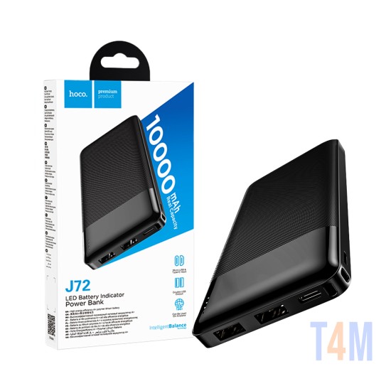 Power Bank Hoco J72 Easy Travel con 2 Puertos Outputs USB 10000mAh Negro