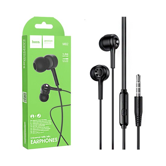 Auscultadores Universal Hoco M82 La Musique com Cabo e Microfone 3,5mm 1,2m Preto