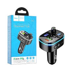 Transmissor FM Sem Fio Hoco E62 com PD20+QC3,0 USB Preto Transmissor FM Sem Fio Hoco E62 com PD20+QC3,0 USB Preto