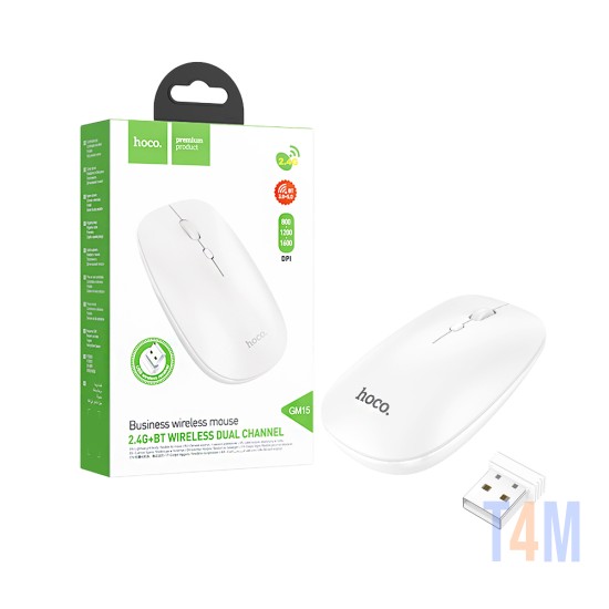 Hoco Wireless Mouse GM15 Art 2.4GHz White