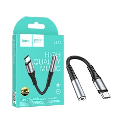 Hoco Audio Adapter Cable LS33 Type-C to 3.5mm Metal Gray Hoco Audio Adapter Cable LS33 Type-C to 3.5mm Metal Gray